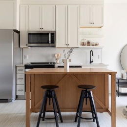kitchen with white cabinetry and modern fixtures